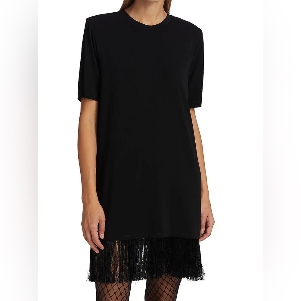 Le Superbe Fitzgerald Fringe Shift Dress Black XS Holiday Tassel Revolve Loose‎